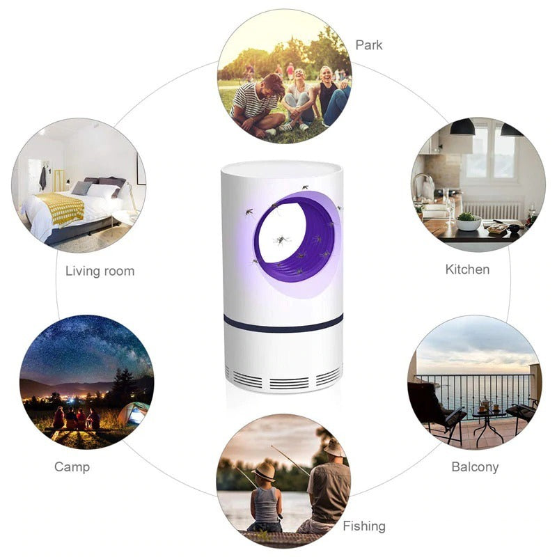 Mosquito Killer Lamp Electric Shocker Round with Charger – Powerful 360° UV Light Insect Trap for Home, Room & Outdoor Use | Safe, Silent & Eco-Friendly Bug Zapper